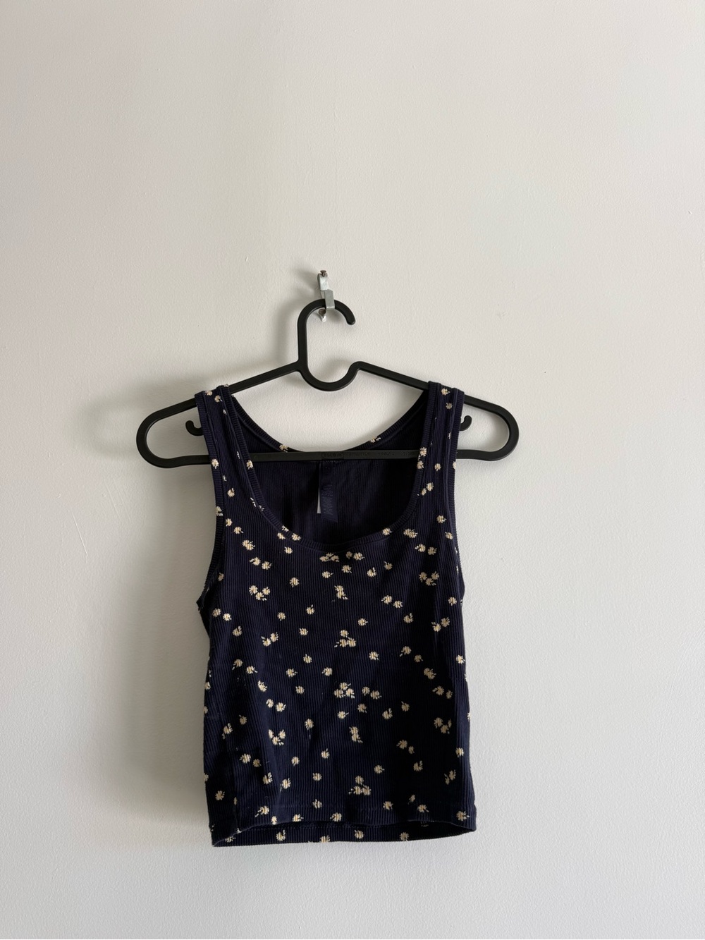 SKIMS Navy Tank Top with Cream Floral Dot Print
